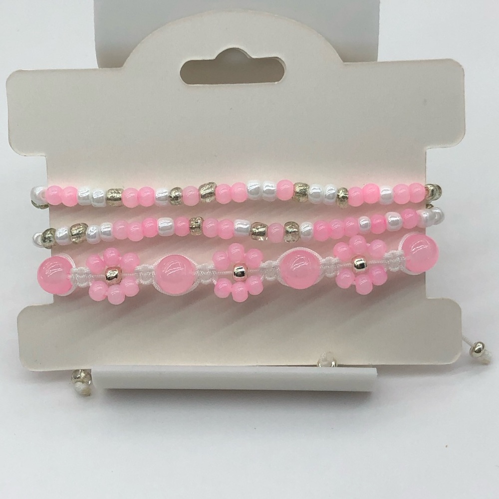 Bracelets adjustable glass beads (set of two)